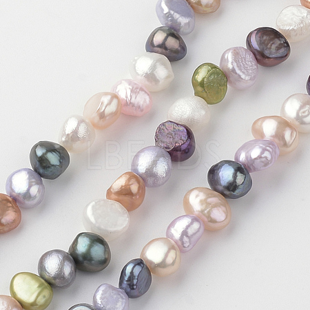Natural Cultured Freshwater Pearl Beads Strands X-PEAR-Q007-06-1