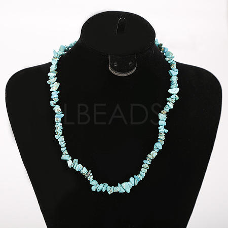Synthetic Turquoise Chip Beaded Necklaces for Women FS-WG9F5E2-06-1
