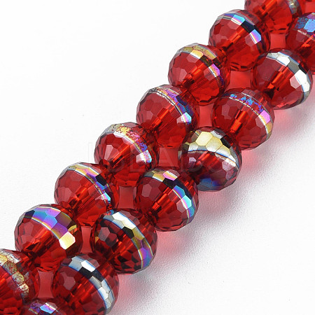 Electroplate Transparent Glass Beads Strands EGLA-N006-031-A02-1
