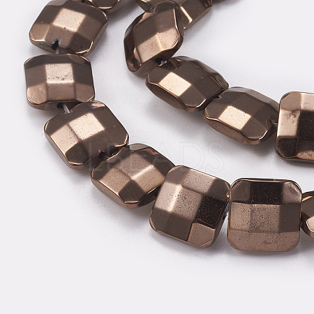 Electroplated Non-magnetic Synthetic Hematite Beads Strands G-P367-A08-1