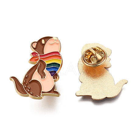 Pride Rainbow Squirrel Enamel Pin JEWB-N007-242-1