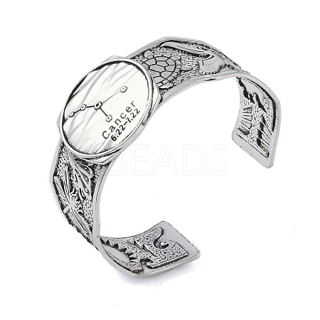 Constellation Alloy Open Cuff Bangles for Women Men BJEW-C064-01AS-07-1