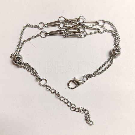 3Pcs Brass Braided Macrame Pouch Empty Stone Holder Bracelet Making BJEW-TA0001-11-1
