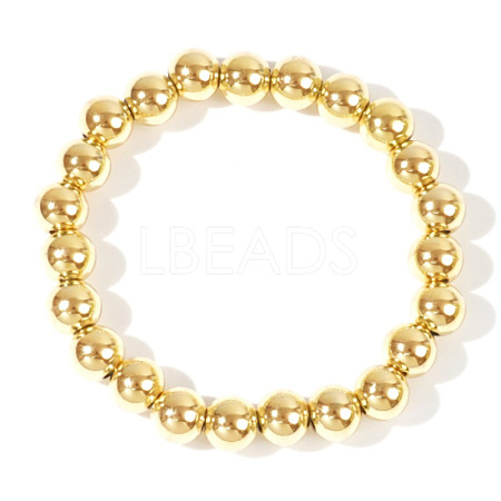 Bohemia Brass Round Beaded Stretch Bracelets TK0566-31-1
