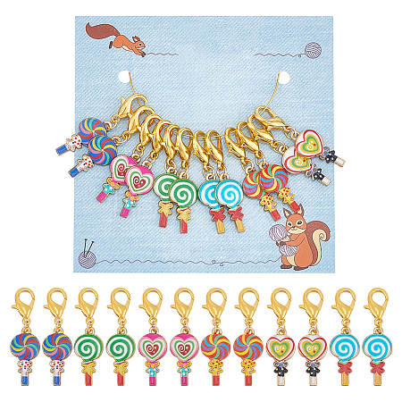 Lollipop Pendant Stitch Markers HJEW-AB00395-1