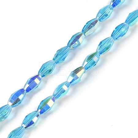 Electroplate Glass Beads Strands GLAA-Q101-03B-AB05-1