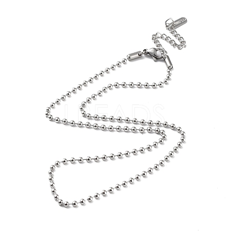 304 Stainless Steel Ball Chain Necklace NJEW-D045-03P-1