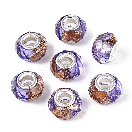 Transparent Resin Rondelle European Beads LS-RESI-N044-01H-1