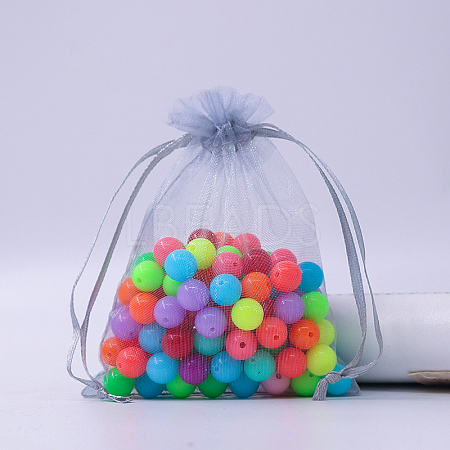 Rectangle Organza Drawstring Bags CON-PW0001-054C-11-1