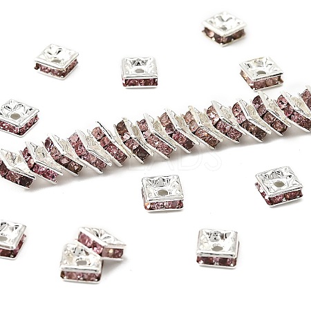 Brass Rhinestone Spacer Beads RSB072-07S-1