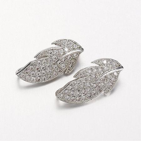 Brass Micro Pave Cubic Zirconia Enhancer Shortener Bails ZIRC-P048-10P-1