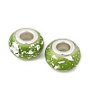 Opaque Resin Rondelle European Beads RESI-Z046-03G-2