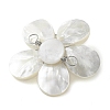 Natural Pearl & Shell Links Connector Charms PALLOY-JF02636-02-4