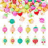 50Pcs Fruits Theme Handmade Polymer Clay Pendants CLAY-TA0007-08-1