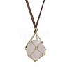 Crystal Holder Cage Necklaces NJEW-JN04586-03-4