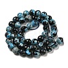 Faceted Round Dyed Natural Fire Crackle Agate Beads Strands G-D769-8mm-04-5
