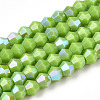 Opaque Solid Color Electroplate Glass Beads Strands EGLA-A039-P2mm-L21-1