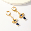 Elegant Brass Pave Cubic Zirconia Eye Leverback Earrings YO2993-1