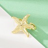 Ocean Theme Brass Cuff Rings RJEW-C135-01G-16-2