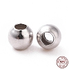 Rhodium Plated 925 Sterling Silver Spacer Beads STER-L063-01P-1