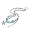 304 Stainless Steel Glass Double Layer Necklaces NJEW-K259-02P-1
