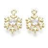 Brass Micro Pave Clear Cubic Zirconia Charms KK-S348-527-NF-1