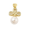 Rack Plating Brass Micro Pave Cubic Zirconia Pendants KK-Z074-70G-1