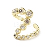 Letter Z Rack Plating Brass Micro Pave Clear Cubic Zirconia Open Rings RJEW-D020-05G-2