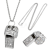 1Pc Iron Rhinestone Whistle Pendant Popcorn Chain Necklaces for Women NJEW-DR0001-03A-1