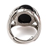 Oval Natural Obsidian Finger Ring G-Q184-06B-P-3