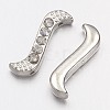 Alloy S-Shape Rhinestone Spacers Bars X-ALRI-H003-1-2