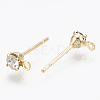 Brass Stud Earring Findings X-KK-S348-119-2