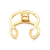 Clear Cubic Zirconia Initial Letter Open Cuff Ring RJEW-A012-01G-B-3