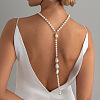Imitation Pearl & CCB Teardrop Wedding Bridal Backdrop Necklaces for Backless Dress WG70975-01-2