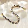 Brass Enamel Link & Charm Bracelets BJEW-Z094-02G-03B-3