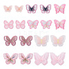 Beadthoven 36Pcs 9 Style Butterfly Organgza Lace Embroidery Ornament Accessories DIY-BT0001-49-11