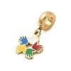 304 Stainless Steel Colorful Enamel European Dangle Charms STAS-D153-01B-G-2