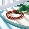 Glass Seed Beaded Bracelet with Brass Magnetic Clasp BJEW-JB07802-01-2