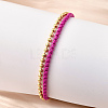 Brass Beaded Double Strand Bracelets BJEW-U040-02G-01-1