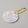 Translucent Acrylic Disc Pendant Keychain KEYC-WH0027-85D-02-1