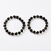 Natural Golden Sheen Obsidian Beads Stretch Bracelets BJEW-Z007-B-05-1