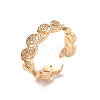 Brass Micro Pave Cubic Zirconia Open Cuff Rings RJEW-R146-17A-KCG-1