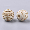 Unfinished Natural Wood European Beads WOOD-T025-001B-LF-2