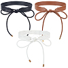 3Pcs 3 Colors Bowknot PU Leather Wrap Around Waist Bands AJEW-CL0003-46-1