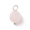 Faceted Natural Rose Quartz Pendants PALLOY-JF01694-04-1
