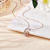 Chinese Zodiac Necklace Dragon Necklace 925 Sterling Silver Rose Gold Dragon on the Moon Pendant Charm Necklace Zircon Moon and Star Necklace Cute Animal Jewelry Gifts for Women JN1090E-4