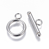 Non-Tarnish 304 Stainless Steel Toggle Clasps STAS-I120-11B-P-1