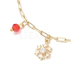 Christmas Brass Glass Charm Bracelets BJEW-JB12536-3