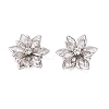 Acrylic Rhinestone Flower Flat Back Cabochons RSB027-06-1