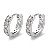 Brass Micro Pave Clear Cubic Zirconia Hoop Earrings EJEW-C121-07P-1